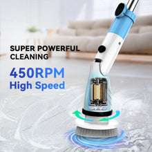 Load image into Gallery viewer, TASVAC Electric Spin Scrubber, Cordless Cleaning Brush with 5 Replaceable Heads, Power Shower Scrubber for Bathroom Tile Floor Kitchen
