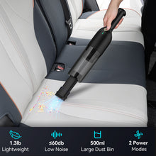Load image into Gallery viewer, POWEART H1 Cordless Handheld Vacuum Cleaner, 3-in-1 Lightweight Wireless Vacuum with 4-Layer HEPA Filtration, 500ml Dust Bin, 2 Power Modes, ≤60dB Low Noise for Home, Car, Hard Floors & Pet Hair