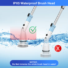 Load image into Gallery viewer, TASVAC Electric Spin Scrubber, Cordless Cleaning Brush with 5 Replaceable Heads, Power Shower Scrubber for Bathroom Tile Floor Kitchen