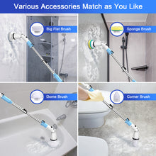 Load image into Gallery viewer, TASVAC Electric Spin Scrubber, Cordless Cleaning Brush with 5 Replaceable Heads, Power Shower Scrubber for Bathroom Tile Floor Kitchen
