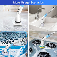 Load image into Gallery viewer, TASVAC Electric Spin Scrubber, Cordless Cleaning Brush with 5 Replaceable Heads, Power Shower Scrubber for Bathroom Tile Floor Kitchen