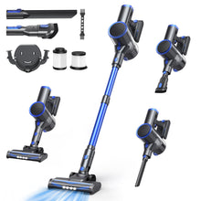 Load image into Gallery viewer, Cordless Vacuum Cleaner, YOMA 6-in-1 Rechargeable Stick Vacuum, 45mins Max Runtime, Lightweight 2200mAh Battery Handheld Vacuum, Powerful Vacuum Cleaner for Home Hard Floor Pet Hair-Blue