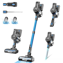 Load image into Gallery viewer, YOMATECH Cordless Vacuum Cleaner, 30Kpa/350W Powerful Stick Vacuum, Up to 50 Mins Runtime Rechargeable Battery, 6 in 1 Lightweight Vacuum Cleaners for Home Hardfloor Carpet Pet Hair Blue