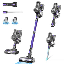Load image into Gallery viewer, YOMATECH Cordless Vacuum Cleaner, 30Kpa/350W Powerful Stick Vacuum, Up to 50 Mins Runtime Rechargeable Battery, 6 in 1 Lightweight Vacuum Cleaners for Home Hardfloor Carpet Pet Hair Purple