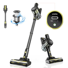 Load image into Gallery viewer, YOMA Cordless Vacuum Cleaner, 8 in 1 Lightweight Stick Vacuum with Detachable Battery, Brushless Motor, Powerful Suction Vacuum Cleaner for Home Carpet Hard Floor Pet Hair - Yellow