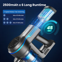 Load image into Gallery viewer, Wnkim Cordless Vacuum Cleaner for Carpet Hard Floor Pet Hair, 25Kpa Stick Vacuum with LED Display, 45 Min Max Runtime-S700
