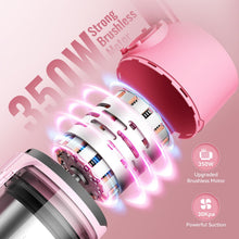 Load image into Gallery viewer, YOMATECH Cordless Vacuum Cleaner, 30Kpa/350W Powerful Stick Vacuum, Up to 50 Mins Runtime Rechargeable Battery, 6 in 1 Lightweight Vacuum Cleaners for Home Hardfloor Carpet Pet Hair Pink