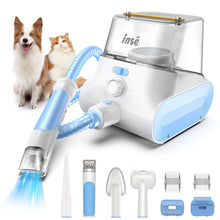 Load image into Gallery viewer, POWEART P30S Dog Grooming Kit, 7-in-1 Low Noise Pet Grooming Vacuum with 4.5L Large Dust Cup, Electric Clipper & Complete Cleaning Tools Set for Dogs, Cats and Other Animals, White