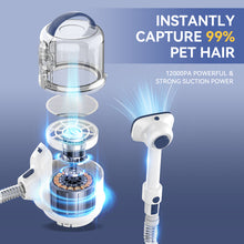 Load image into Gallery viewer, POWEART P50 Dog Grooming Vacuum Kit, 8-in-1 Pet Clipper Grooming Set, 12000PA Strong Suction Power, 2.5L Large Capacity Dust Cup, Low Noise Pet Shedding Vacuum with Detachable Hose for Dogs and Cats