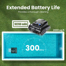 Load image into Gallery viewer, POWEART Y50 Cordless Robotic Pool Vacuum Cleaner, 4-in-1 Pool Cleaning Robot, Up to 300 Mins Runtime, IPX8 Waterproof, Wall & Waterline Cleaning, Covers Up to 2000 Sq.ft for Inground Swimming Pools