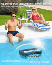 Load image into Gallery viewer, POWEART Solar‑Powered Robotic Pool Skimmer, Intelligent Mapping Pool Cleaner Robot, App & Remote Control, Obstacle Avoidance & Self‑Docking, Salt‑Chlorine Tolerant Motor for In‑Ground & Above‑Ground Pools up to 15000 sq.ft