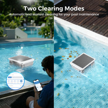 Load image into Gallery viewer, POWEART Solar‑Powered Robotic Pool Skimmer Cleaner, Dual Charging Solar & DC Charger, App & Remote Control, Chlorine Dispenser, Automatic Floating Pool Robot for Rectangular Round Free‑Shape Pools up to 2500 sq.ft