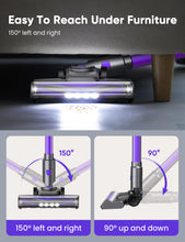 Load image into Gallery viewer, Cordless Vacuum Cleaner, YOMA 6-in-1 Rechargeable Stick Vacuum, 45mins Max Runtime, Lightweight 2200mAh Battery Handheld Vacuum, Powerful Vacuum Cleaner for Home Hard Floor Pet Hair-Purple