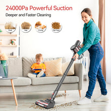 Load image into Gallery viewer, YOMA Cordless Vacuum Cleaner, 8 in 1 Lightweight Stick Vacuum with Detachable Battery, Brushless Motor, Powerful Suction Vacuum Cleaner for Home Carpet Hard Floor Pet Hair- Red