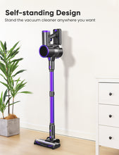 Load image into Gallery viewer, Cordless Vacuum Cleaner, YOMA 6-in-1 Rechargeable Stick Vacuum, 45mins Max Runtime, Lightweight 2200mAh Battery Handheld Vacuum, Powerful Vacuum Cleaner for Home Hard Floor Pet Hair-Purple
