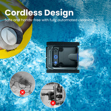 Load image into Gallery viewer, POWEART Y50 Cordless Robotic Pool Vacuum Cleaner, 4-in-1 Pool Cleaning Robot, Up to 300 Mins Runtime, IPX8 Waterproof, Wall & Waterline Cleaning, Covers Up to 2000 Sq.ft for Inground Swimming Pools