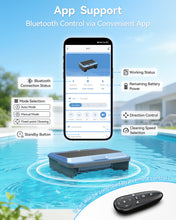 Load image into Gallery viewer, POWEART Solar‑Powered Robotic Pool Skimmer, Intelligent Mapping Pool Cleaner Robot, App & Remote Control, Obstacle Avoidance & Self‑Docking, Salt‑Chlorine Tolerant Motor for In‑Ground & Above‑Ground Pools up to 15000 sq.ft