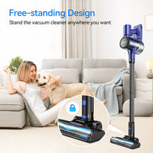Load image into Gallery viewer, YOMA Cordless Vacuum Cleaner, 8 in 1 Lightweight Stick Vacuum with Detachable Battery, Brushless Motor, Powerful Suction Vacuum Cleaner for Home Carpet Hard Floor Pet Hair - Blue