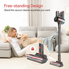 Load image into Gallery viewer, YOMA Cordless Vacuum Cleaner, 8 in 1 Lightweight Stick Vacuum with Detachable Battery, Brushless Motor, Powerful Suction Vacuum Cleaner for Home Carpet Hard Floor Pet Hair- Red