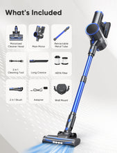 Load image into Gallery viewer, Cordless Vacuum Cleaner, YOMA 6-in-1 Rechargeable Stick Vacuum, 45mins Max Runtime, Lightweight 2200mAh Battery Handheld Vacuum, Powerful Vacuum Cleaner for Home Hard Floor Pet Hair-Blue