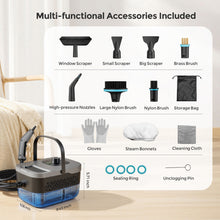 Load image into Gallery viewer, Homadio Steam Cleaner, 12‑Second Rapid Heat‑Up, 3‑Tier Adjustable Steam Levels, 16‑Piece Accessory Kit & 1.6L Large Water Tank for Kitchen, Bathroom, Car, Glass Windows and Tile Surfaces