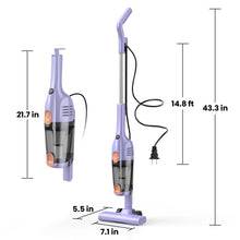 Load image into Gallery viewer, Homadio 3‑in‑1 Corded Stick Vacuum, 1.68LBS Lightweight Handheld Vacuum with Powerful Suction, 450CM Cord for Hardwood, Tile, Low‑Pile Carpet & Pet Hair