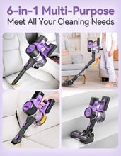 Load image into Gallery viewer, Homadio Cordless Stick Vacuum Cleaner, 350W High Power 26KPa Strong Suction, Up to 50 Mins Working Time, Foldable Tube with Self-Standing Feature, Lightweight Wireless Vacuum for Household Pet Hair, Carpets and Hard Floors

