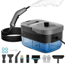 Load image into Gallery viewer, Homadio Steam Cleaner, 12‑Second Rapid Heat‑Up, 3‑Tier Adjustable Steam Levels, 16‑Piece Accessory Kit &amp; 1.6L Large Water Tank for Kitchen, Bathroom, Car, Glass Windows and Tile Surfaces
