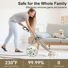 Load image into Gallery viewer, POWEART Steam Mop, 8‑in‑1 Corded Steam Cleaner, Detachable Handheld Unit with Rotating Scrubbing Pads, 99.9% Sanitization &amp; Fast Heat‑Up, Multi‑Surface Cleaner for Hardwood, Tile, Marble Floors, Kitchen and Household Use
