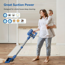 Load image into Gallery viewer, Homadio Cordless Stick Vacuum Cleaner, Lightweight Vacuum with 2000mAh Battery &amp; LED Floor Brush for Hardwood Floors, Carpet and Pet Hair
