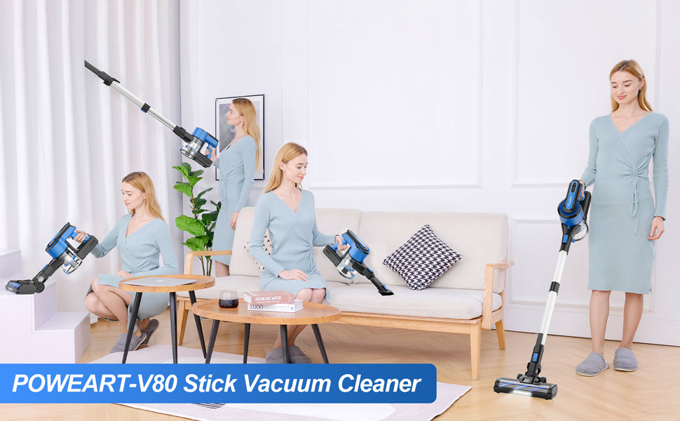 POWEART V870 Cordless Vacuum Cleaner, 26Kpa 350W Powerful Cordless Sti –  vacpi