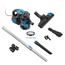 Load image into Gallery viewer, Homadio 3-in-1 Corded Stick Vacuum Cleaner, 600W Motor 18kPa Powerful Suction, 20ft Power Cord, Lightweight Convertible Handheld Vacuum with Dual-Mode Floor Brush for Hard Floors, Carpets &amp; Pet Hair
