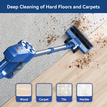 Load image into Gallery viewer, Homadio Cordless Stick Vacuum Cleaner, Lightweight Vacuum with 2000mAh Battery &amp; LED Floor Brush for Hardwood Floors, Carpet and Pet Hair
