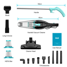 Load image into Gallery viewer, Poweart R3S Corded Vacuum Cleaner,9 in 1 Powerful Suction,16kPa Lightweight Handheld Cleaner for Carpet,Hard Floor,Pet Hair
