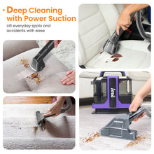 Load image into Gallery viewer, POWEART C7 Portable Carpet Cleaner, Powerful Suction Stain Remover for Carpet, Upholstery &amp; Auto Interiors, Large Water Tank, Includes 8.5oz Deep Clean Pro Cleaning Formula
