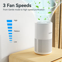 Load image into Gallery viewer, POWEART Air Purifier | True HEPA 99.97% Filtration, 20dB Ultra‑Quiet, 3 Fan Speeds, 2‑4‑8H Timer &amp; Night‑Light for Bedroom, Dorm &amp; Home Office
