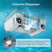 Load image into Gallery viewer, POWEART Solar‑Powered Robotic Pool Skimmer Cleaner, Dual Charging Solar &amp; DC Charger, App &amp; Remote Control, Chlorine Dispenser, Automatic Floating Pool Robot for Rectangular Round Free‑Shape Pools up to 2500 sq.ft
