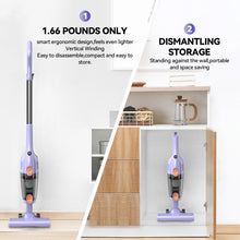 Load image into Gallery viewer, Homadio 3‑in‑1 Corded Stick Vacuum, 1.68LBS Lightweight Handheld Vacuum with Powerful Suction, 450CM Cord for Hardwood, Tile, Low‑Pile Carpet &amp; Pet Hair
