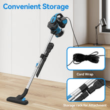 Load image into Gallery viewer, Homadio 3-in-1 Corded Stick Vacuum Cleaner, 600W Motor 18kPa Powerful Suction, 20ft Power Cord, Lightweight Convertible Handheld Vacuum with Dual-Mode Floor Brush for Hard Floors, Carpets &amp; Pet Hair

