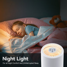 Load image into Gallery viewer, POWEART Air Purifier | True HEPA 99.97% Filtration, 20dB Ultra‑Quiet, 3 Fan Speeds, 2‑4‑8H Timer &amp; Night‑Light for Bedroom, Dorm &amp; Home Office
