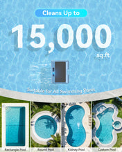 Load image into Gallery viewer, POWEART Solar‑Powered Robotic Pool Skimmer, Intelligent Mapping Pool Cleaner Robot, App &amp; Remote Control, Obstacle Avoidance &amp; Self‑Docking, Salt‑Chlorine Tolerant Motor for In‑Ground &amp; Above‑Ground Pools up to 15000 sq.ft
