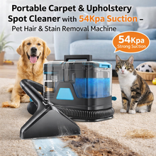 Load image into Gallery viewer, Homadio Portable Deep Spot Cleaner, Self‑Cleaning Stain Machine with Multi‑Brush Heads &amp; 2800ml Large Tank for Carpet, Upholstery, Auto Interiors and Pet Stains
