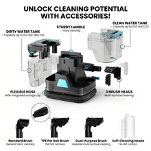 Load image into Gallery viewer, Homadio Portable Deep Spot Cleaner, Self‑Cleaning Stain Machine with Multi‑Brush Heads &amp; 2800ml Large Tank for Carpet, Upholstery, Auto Interiors and Pet Stains

