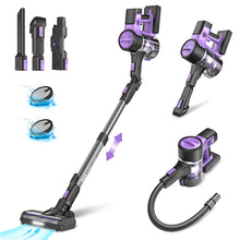 Load image into Gallery viewer, Homadio Cordless Stick Vacuum Cleaner, 350W High Power 26KPa Strong Suction, Up to 50 Mins Working Time, Foldable Tube with Self-Standing Feature, Lightweight Wireless Vacuum for Household Pet Hair, Carpets and Hard Floors
