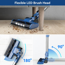 Load image into Gallery viewer, Homadio Cordless Stick Vacuum Cleaner, Lightweight Vacuum with 2000mAh Battery &amp; LED Floor Brush for Hardwood Floors, Carpet and Pet Hair
